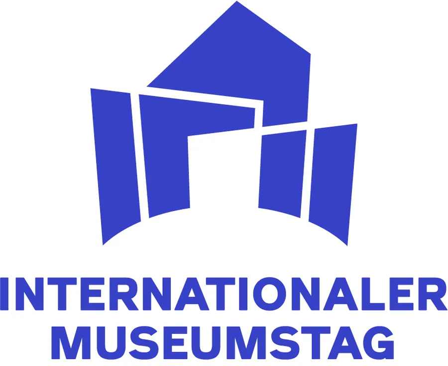 Blue logo with ‘International Museum Day’ lettering.
